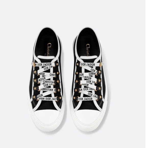 DIOR LOW TOP SNEAKER IN BLACK CANVAS - Picture 4 of 4